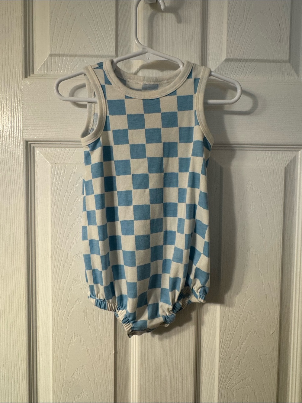 Cat & Jack Blue and White Checkerboard Baby Tank Romper